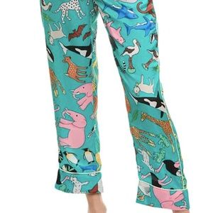 NWT Karen Mabon Animal Teal Pajama Pants